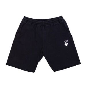 Off-White Virgil Abloh‎ Men's Black Cotton Sweat Shorts Logo Print – Size L